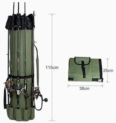 Fishing Rod Bag Portable Canvas Organizer
